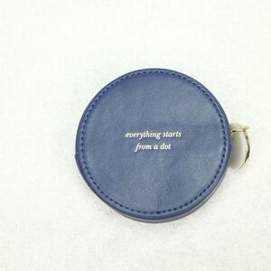 Kate Spade Navy Blue Leather Round Everything Starts from a Dot Coin Purse